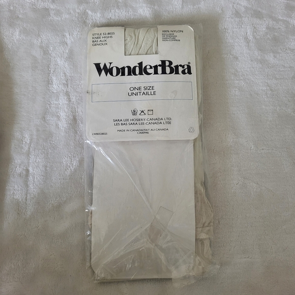 Vintage WonderBra White Knee Highs Pantyhose/Stockings - Picture 3 of 4